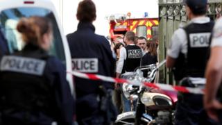 The immediate aftermath of the incident in north-west Paris